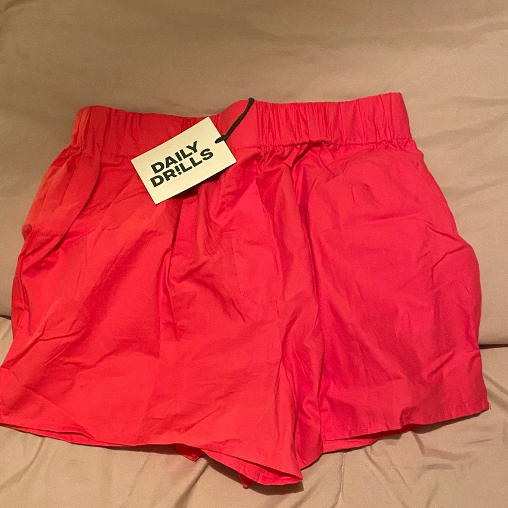 Daily Drills Poplin Red Shorts